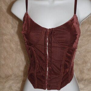 Burgandy HALTER TOP SIZE XL By Mixed Threads Los Angeles USED FOR PHOTO SHOOTS